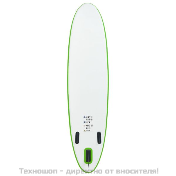 Комплект надуваем стендъп падълборд, зелено и бяло
