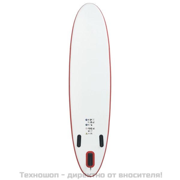 Стендъп падъл борд SUP сърфборд, надуваем, червено и бяло