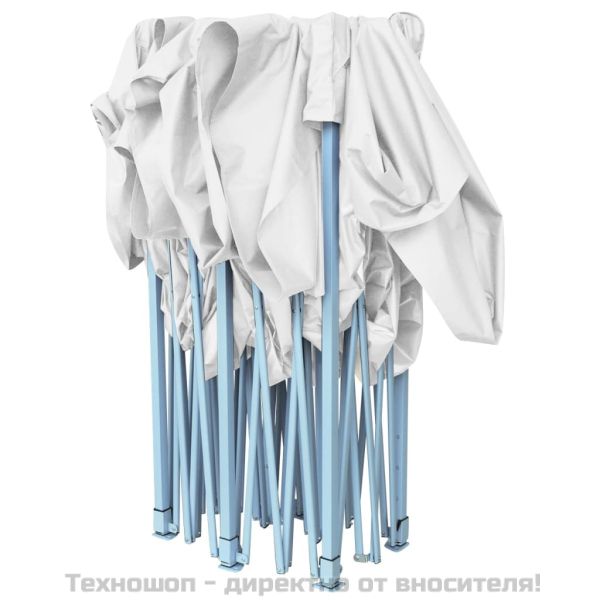 Професионална сгъваема парти шатра, 3x6 м, стомана, бяла