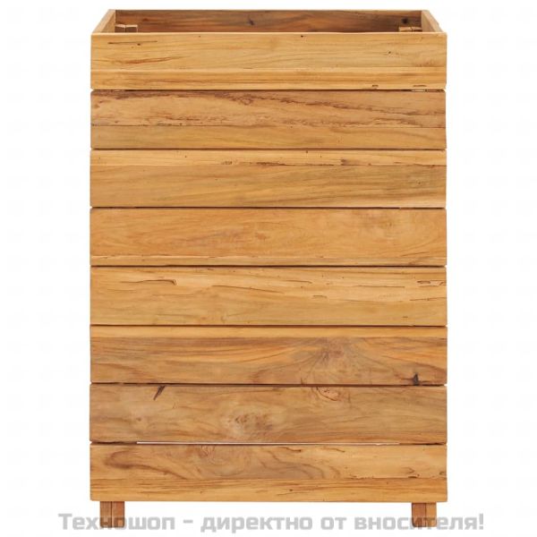 Повдигната леха 50x40x72 см рециклирано тиково дърво и стомана