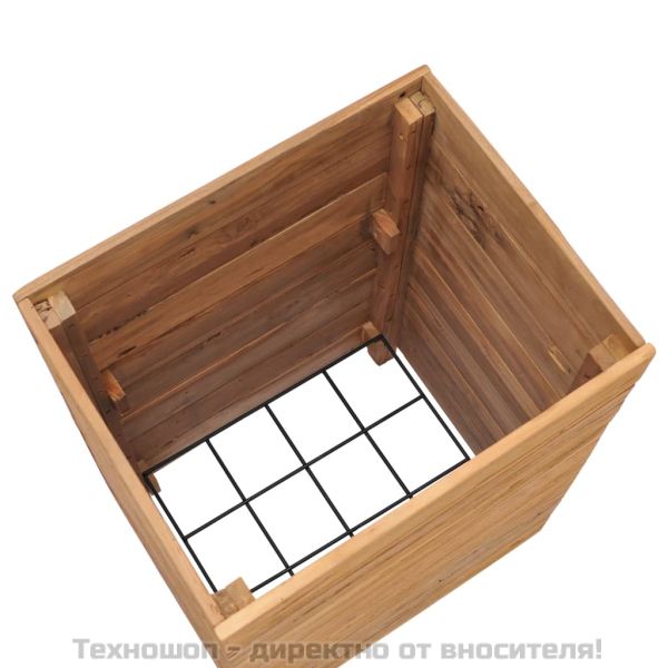 Повдигната леха 50x40x72 см рециклирано тиково дърво и стомана