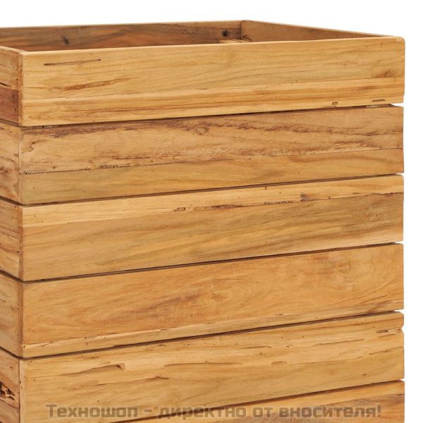 Повдигната леха 50x40x72 см рециклирано тиково дърво и стомана