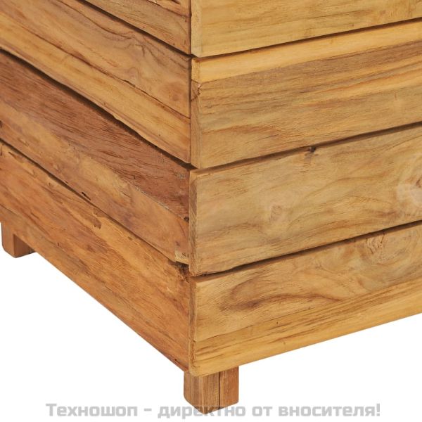 Повдигната леха 50x40x72 см рециклирано тиково дърво и стомана