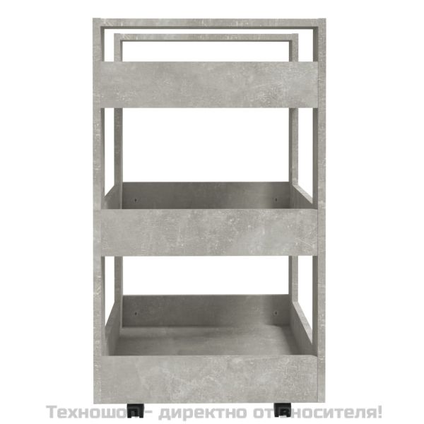 Кухненска количка, Бетонно сиво, 60x45x80 см, инженерно дърво