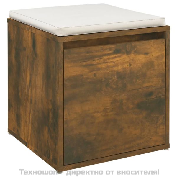 Кутия с чекмедже, опушен дъб, 40,5x40x40 см, инженерно дърво