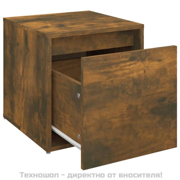 Кутия с чекмедже, опушен дъб, 40,5x40x40 см, инженерно дърво