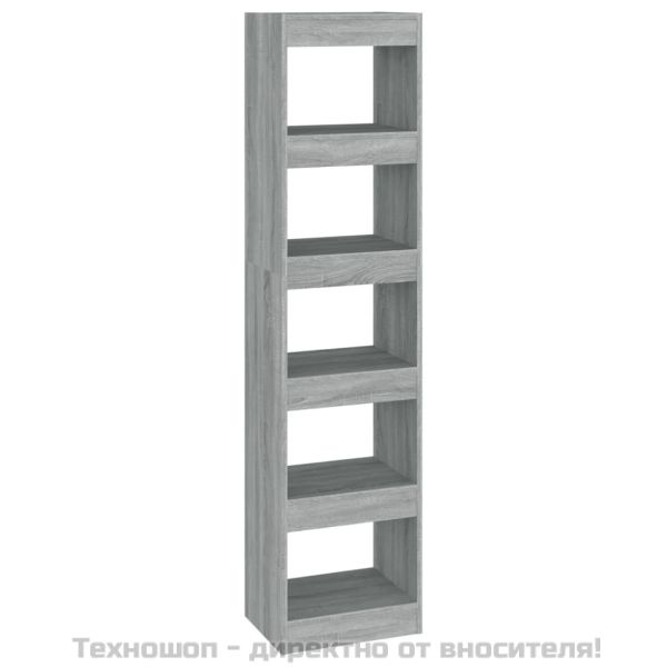 Библиотека/разделител за стая, сив сонома, 40x30x166 см