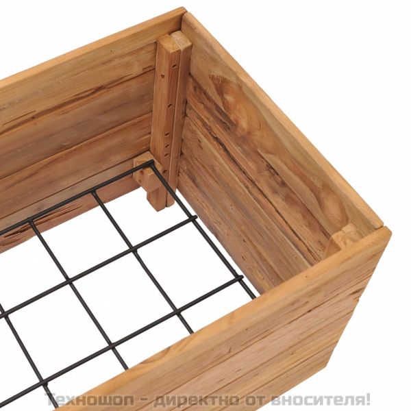 Повдигната леха 100x40x38 см рециклирано тиково дърво и стомана