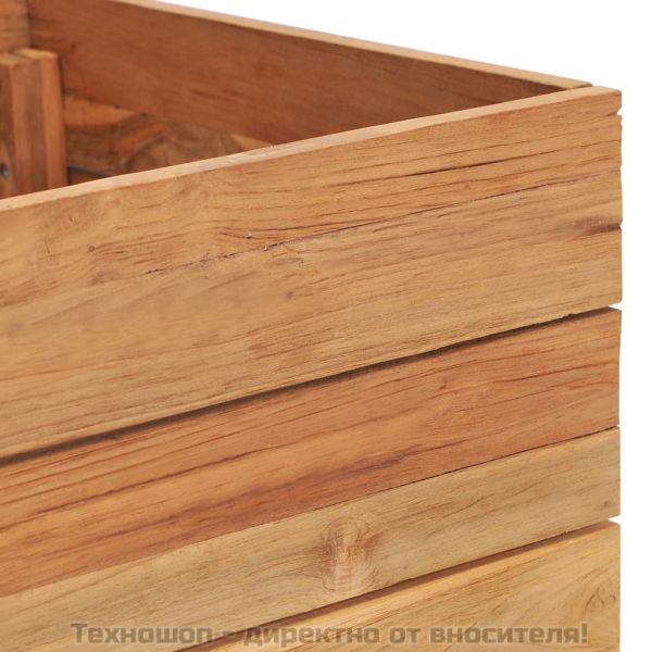 Повдигната леха 100x40x38 см рециклирано тиково дърво и стомана