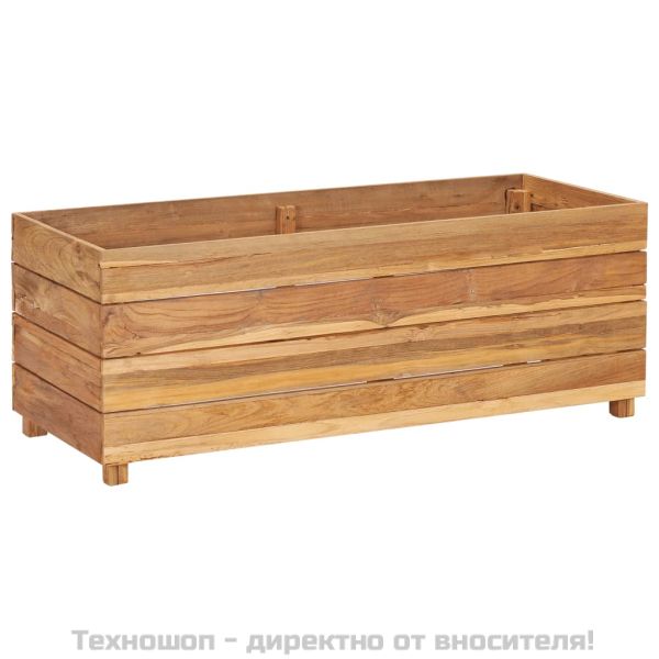 Повдигната леха 100x40x38 см рециклирано тиково дърво и стомана