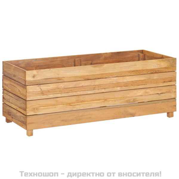 Повдигната леха 100x40x38 см рециклирано тиково дърво и стомана