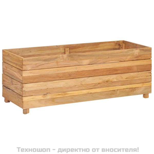 Повдигната леха 100x40x38 см рециклирано тиково дърво и стомана