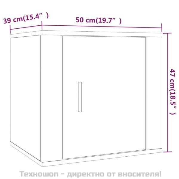 Нощно шкафче, бял гланц, 50x39x47 см