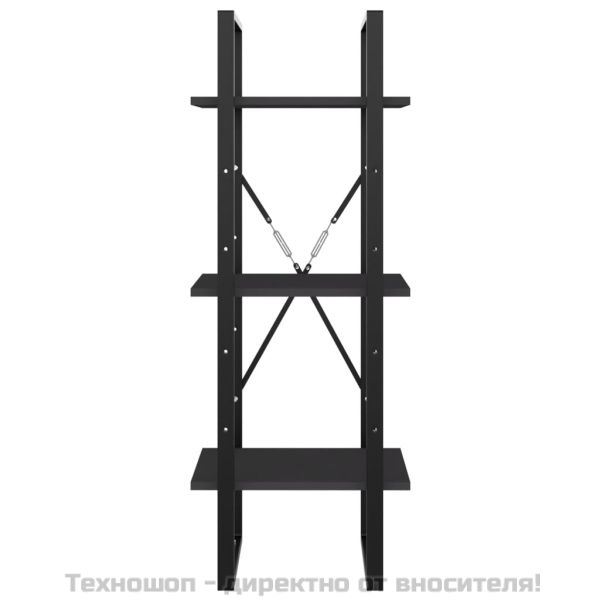 3-етажна библиотека, сив, 40x30x105 см, инженерно дърво