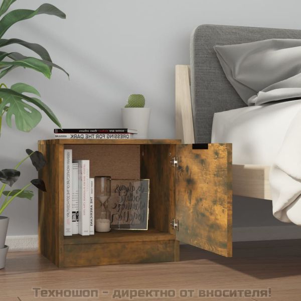 Нощни шкафчета, 2 бр, опушен дъб, 40x39x40 см