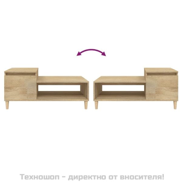 Кафе маса, дъб сонома, 100x50x45 см, инженерно дърво