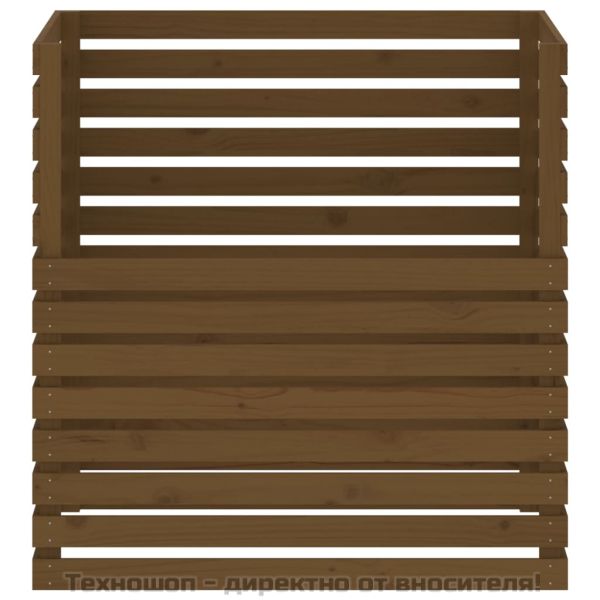 Компостер, меденокафяв, 100x100x102 см, борово дърво масив