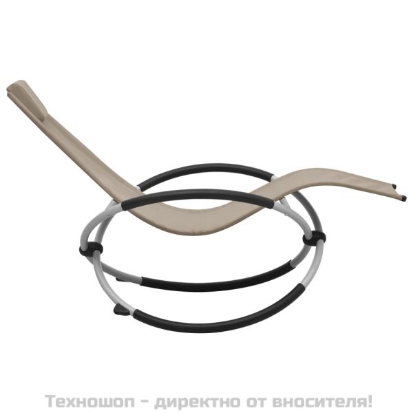 Шезлонг за деца, стомана, таупе