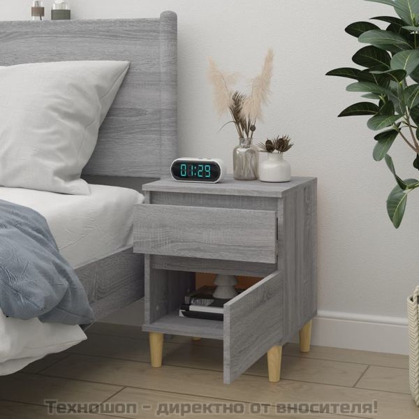 Нощно шкафче, сив сонома, 40x35x50 см