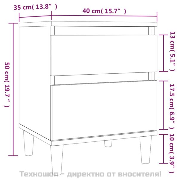 Нощно шкафче, сив сонома, 40x35x50 см