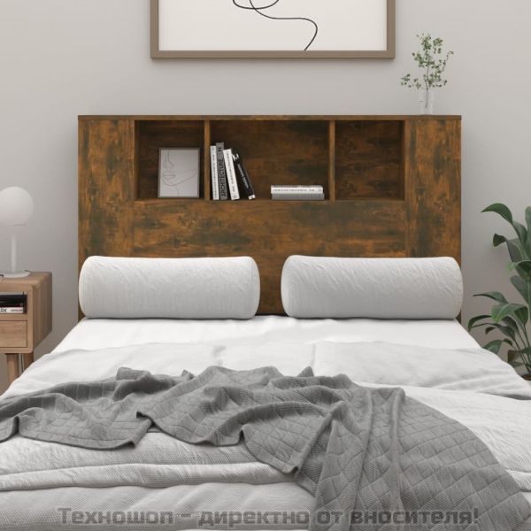 Табла за легло тип шкаф, опушен дъб, 120x18,5x102,5 см