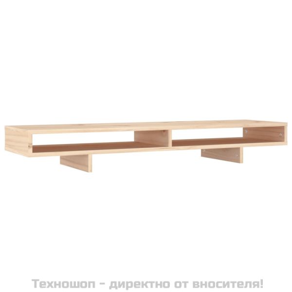 Поставка за монитор, 100x27x14 см, бор масив