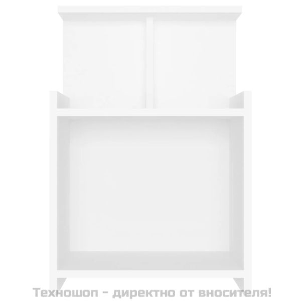 Нощни шкафчета, 2 бр, бели, 40x35x60 см, инженерно дърво