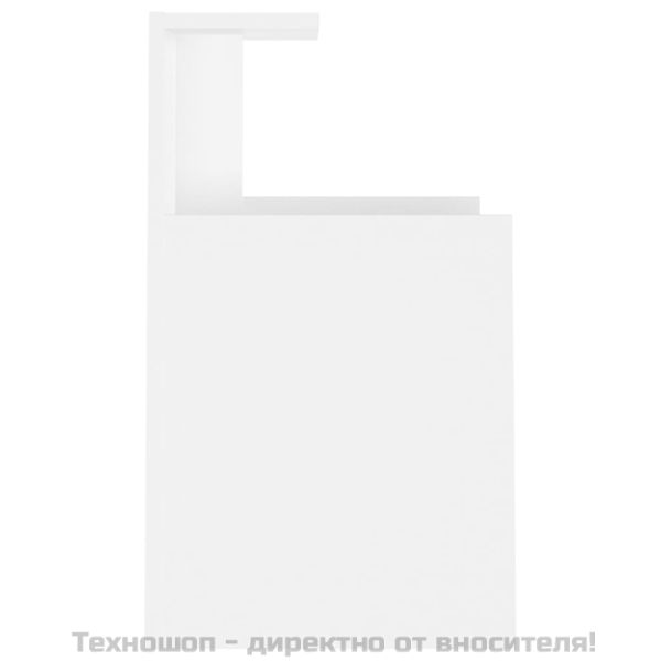 Нощни шкафчета, 2 бр, бели, 40x35x60 см, инженерно дърво