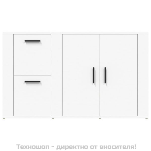 Сайдборд, бял, 100x33x59,5 см, инженерно дърво