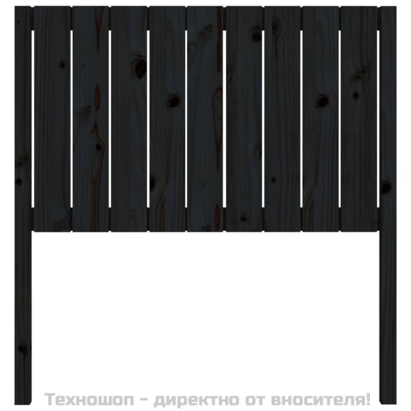 Горна табла за легло, черна, 95,5x4x100 см, бор масив