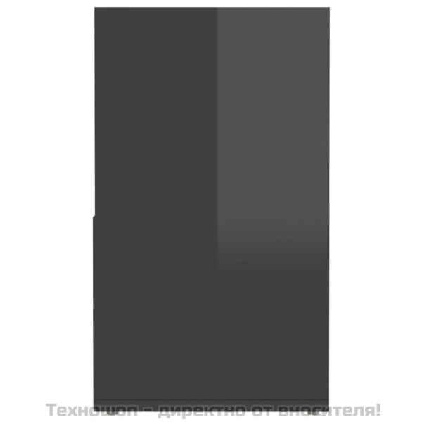 ТВ шкаф, сив гланц, 149x30x52 см, инженерно дърво