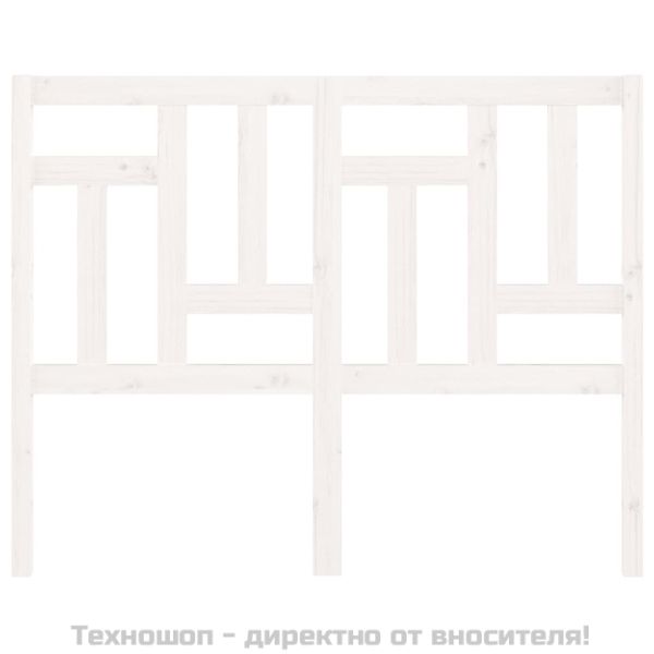 Горна табла за легло, бяла, 125,5x4x100 см, бор масив