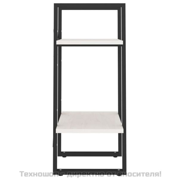 2-етажна библиотека, бяла, 40x30x70 см, борово дърво масив