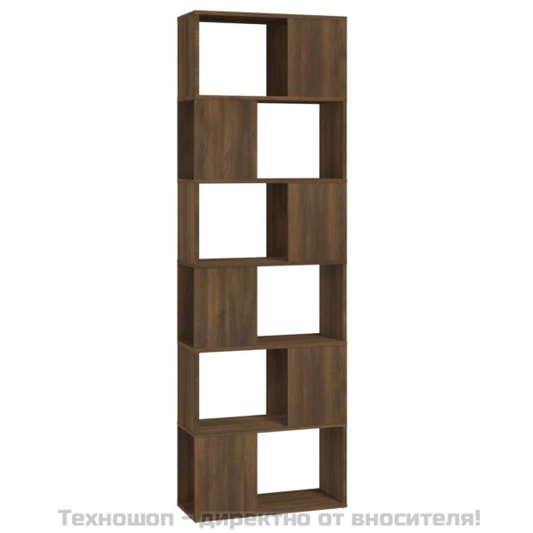 Библиотека/разделител за стая, кафяв дъб, 60x24x186 см