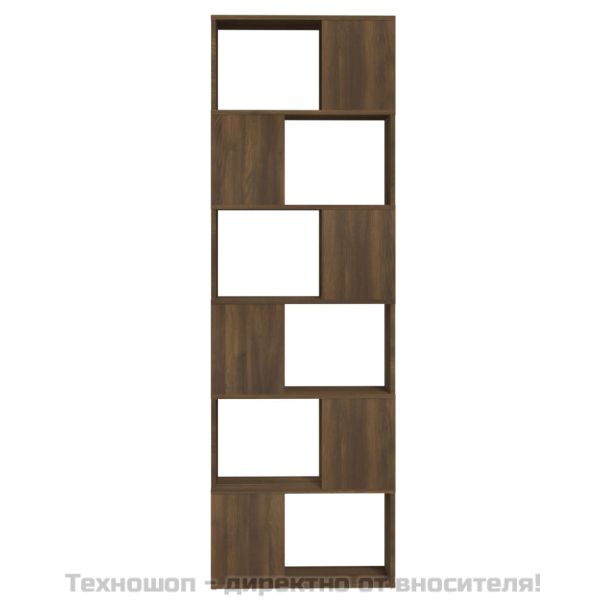 Библиотека/разделител за стая, кафяв дъб, 60x24x186 см
