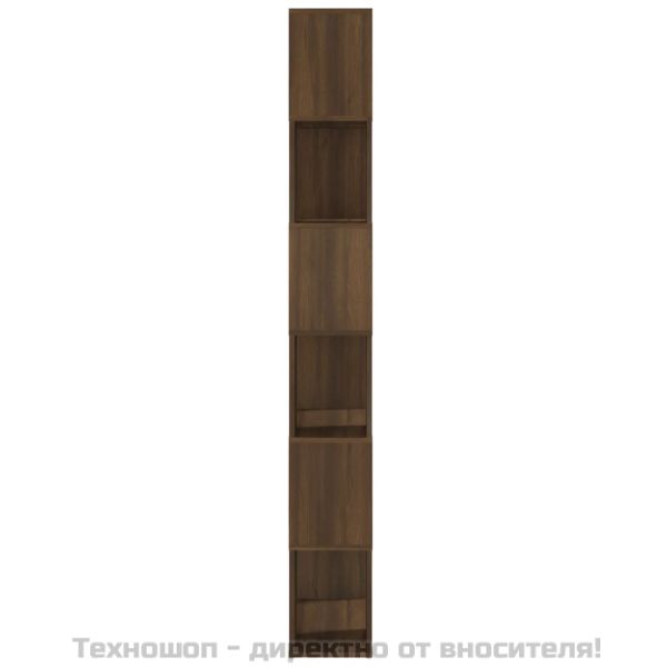 Библиотека/разделител за стая, кафяв дъб, 60x24x186 см