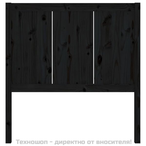 Горна табла за легло, черна, 95,5x4x100 см, бор масив