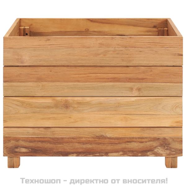 Повдигната леха 50x40x38 см рециклирано тиково дърво и стомана