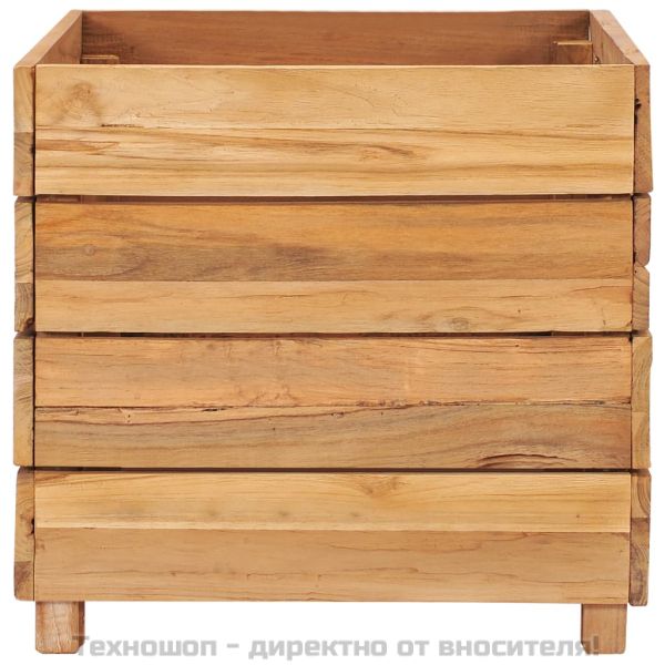 Повдигната леха 50x40x38 см рециклирано тиково дърво и стомана