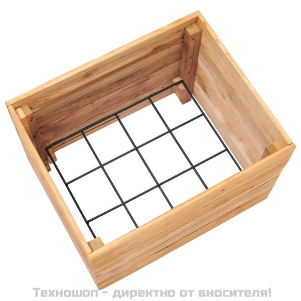 Повдигната леха 50x40x38 см рециклирано тиково дърво и стомана