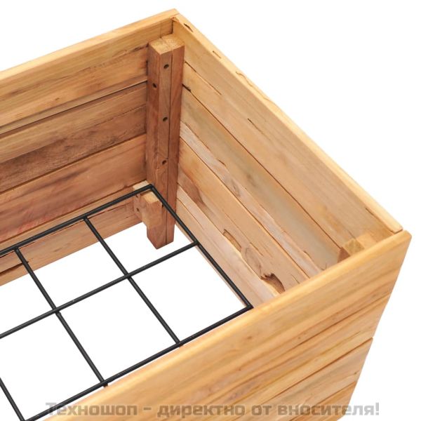 Повдигната леха 50x40x38 см рециклирано тиково дърво и стомана
