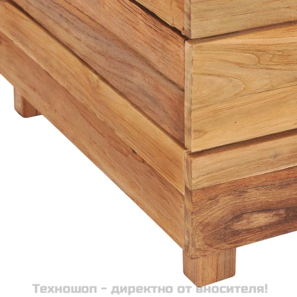 Повдигната леха 50x40x38 см рециклирано тиково дърво и стомана