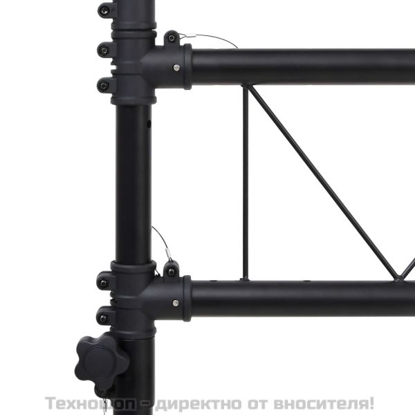 Стойка за осветление черна 338x115x(180-300) см стомана