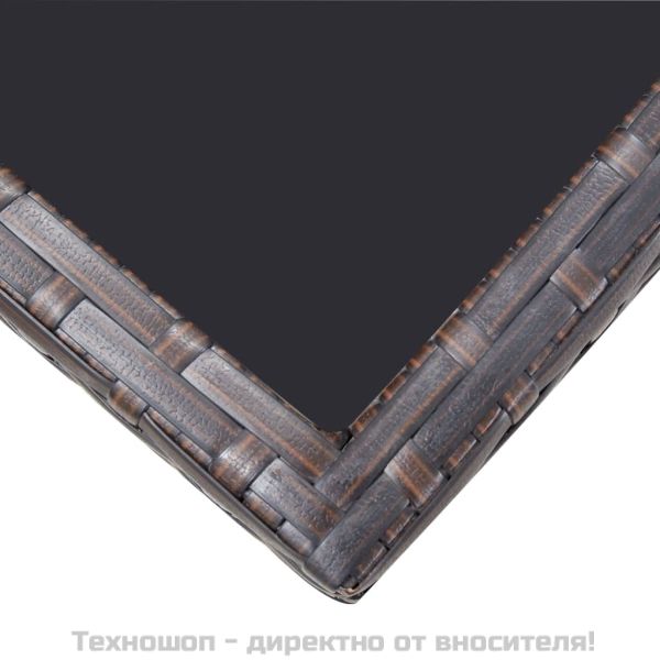 Градински комплект с възглавници, 9 части, кафяв полиратан