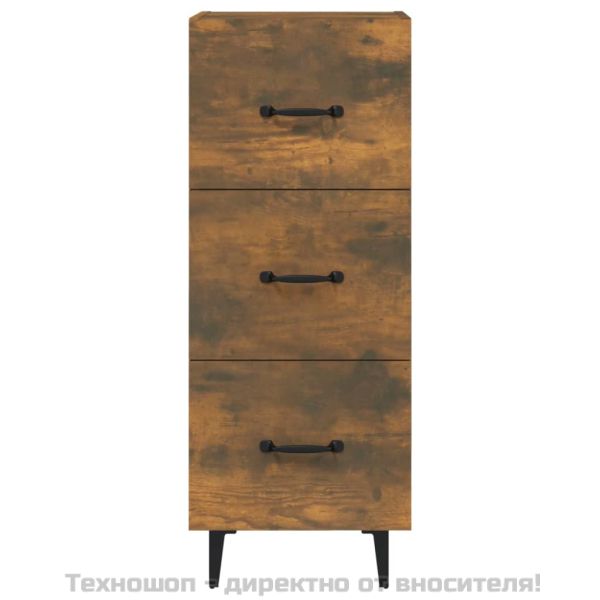 Сайдборд, опушен дъб, 34,5x34x90 см, инженерно дърво