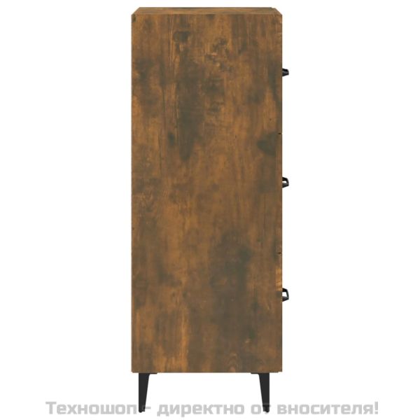 Сайдборд, опушен дъб, 34,5x34x90 см, инженерно дърво