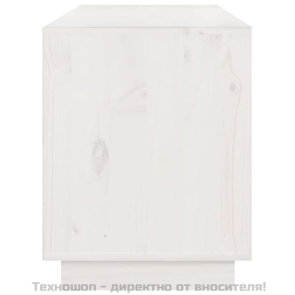 ТВ шкаф, бял, 176x37x47,5 см, бор масив