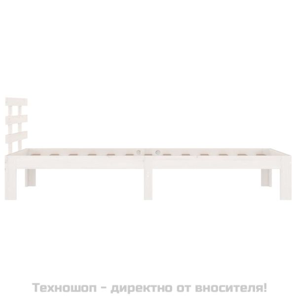 Рамка за легло, бяла, масивно дърво, 90х200 см