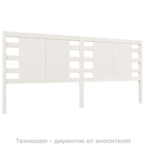 Табла за спалня, бяла, 126x4x100 см, бор масив