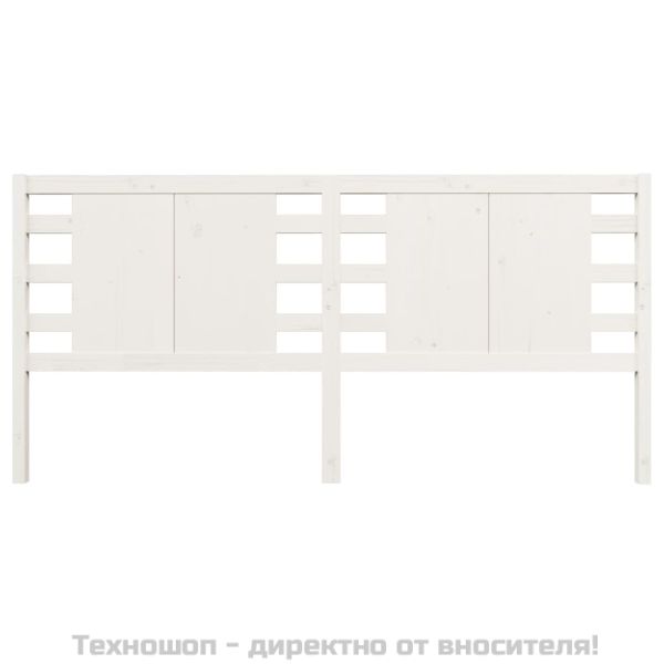 Табла за спалня, бяла, 126x4x100 см, бор масив